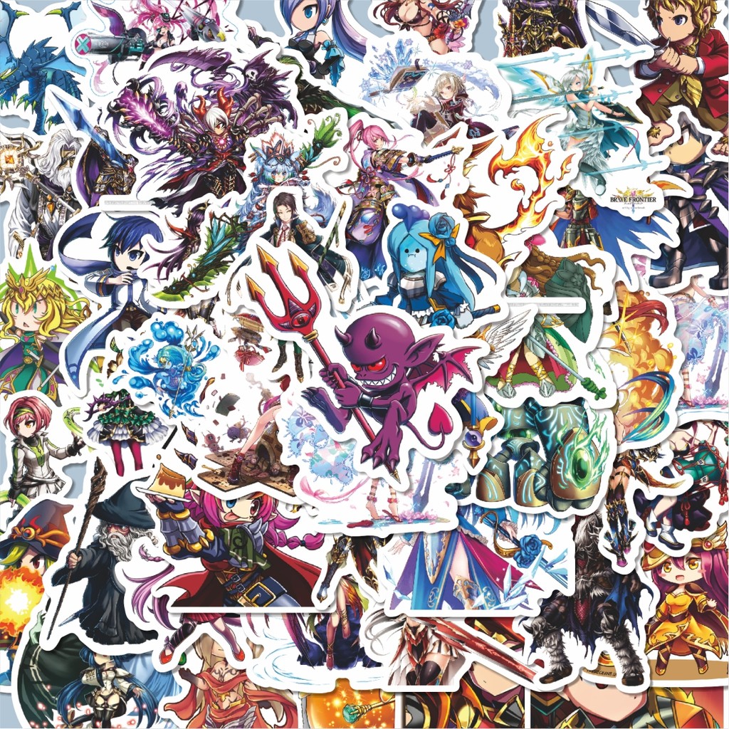 

100PCS Lucu Stiker Game Brave Frontier Char Mix 11 Stiker Aesthetic Stiker Anti Air Stikers Berperekat Waterproof sticker decal buat Motor Helm Buku Journal Koper Casing HP Laptop Botol Minum Hadiah anak
