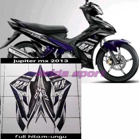 Striping sticker lis body yamaha jupiter mx new 135 2013 full hitam ungu