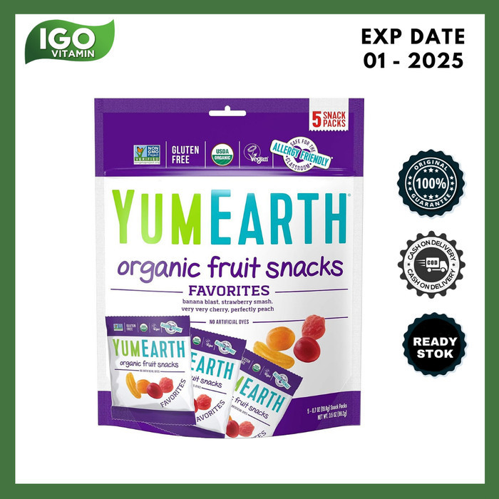 

Permen Anak YumEarth Organic Fruit Snacks Original 5 Packs 99 g