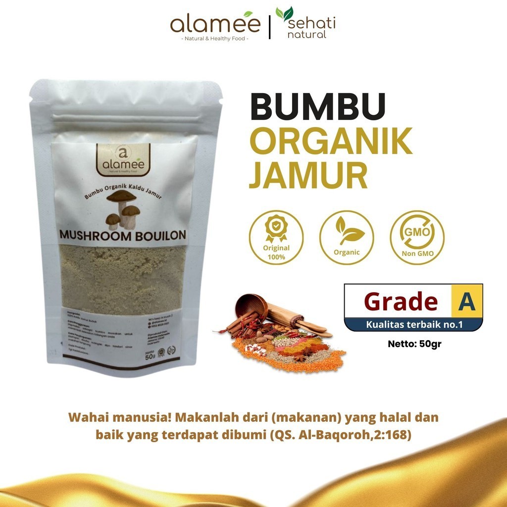

Kaldu Jamur Organik Mushroom Stock Powder Bouilon Penyedap Rasa Bumbu Dapur Masak