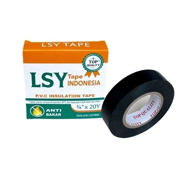 

isolasi kabel hitam / solasi listrik PVC insulation LSY TAPE ORI ( CHO )