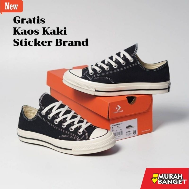 sepatu sneakers pria brand lokal SEPATU CONVERSE 70s HITAM PENDEK / CONVERSE HITAM PUTIH / SEPATU PR