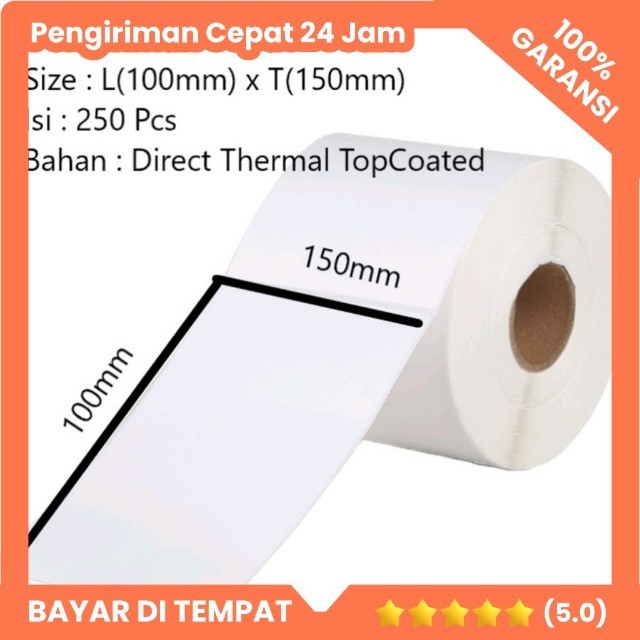 

Thermal Label Barcode 100x150 Direct isi 500 pcs ukuran A6