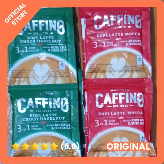 

DELIZIO CAFFINO KOPI LATE MOCCA 3 IN 1 KOPI INSTAN KOPI ASLI & SUSU ASLI / HAZELNUT / BOLD / CLASSIC