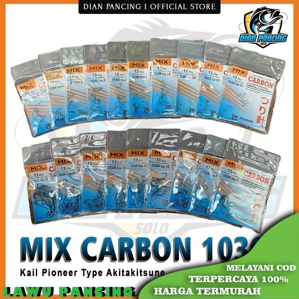 KAIL MIX CARBON 1030R AKITAKITSUNE UKURAN 0.1 sampai 15