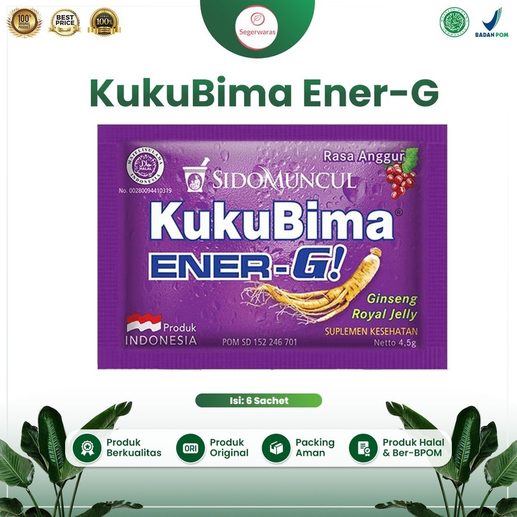 

Minuman Kesehatan KukuBima Ener-G Dus 6 Sachet Kuku Bima Enerji