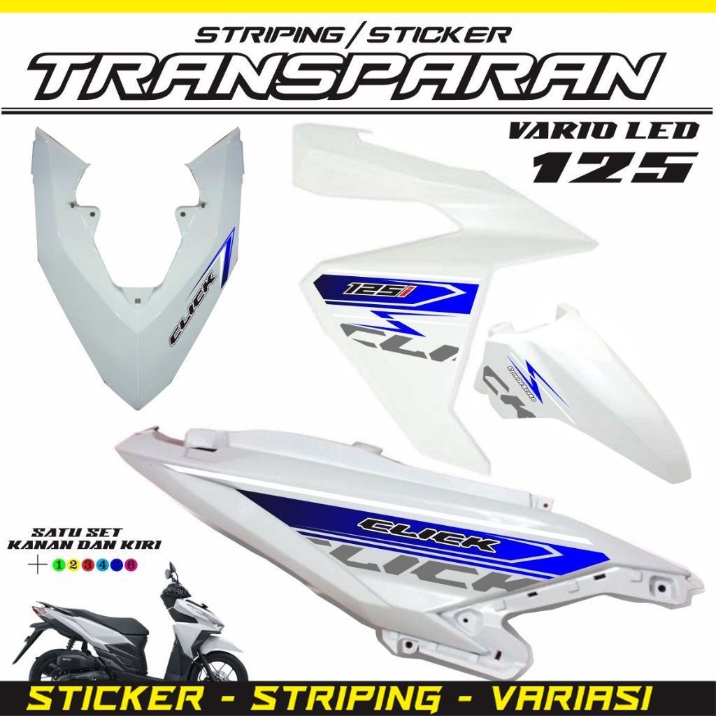 STRIPING CLICK VARIO LED 125 FI / STRIPING VARIO TRANSFARAN STIKER TRANSPARAN VARIO FI 125 LIS STRIP