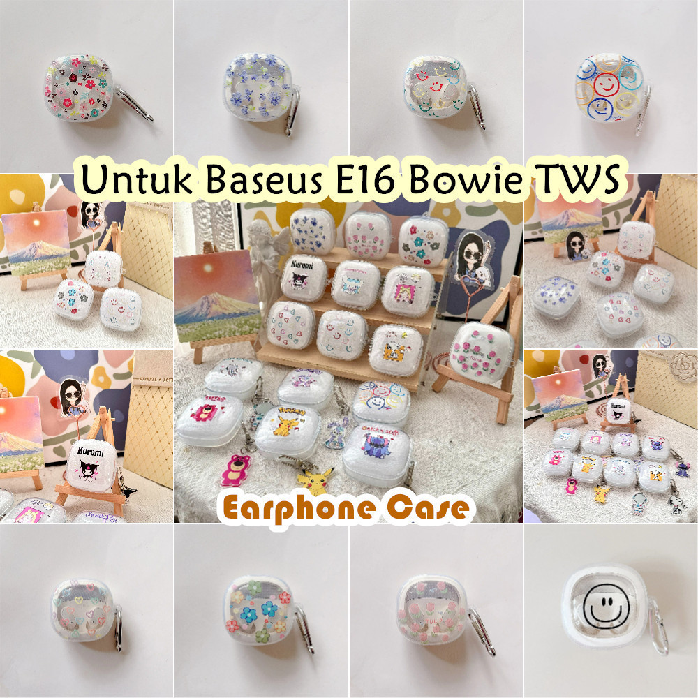 【variety】Untuk Baseus E16 Bowie TWS Case Kreatif Kartun pola Soft Silikon Earphone Case Cover NO.2