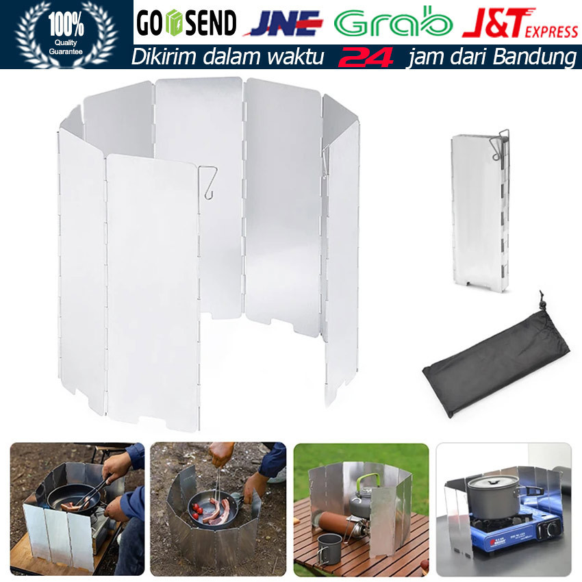 3/10 Plat Penahan Angin Kompor Portable Camping Stove Windshield / Windshield Pelindung Anti Angin K