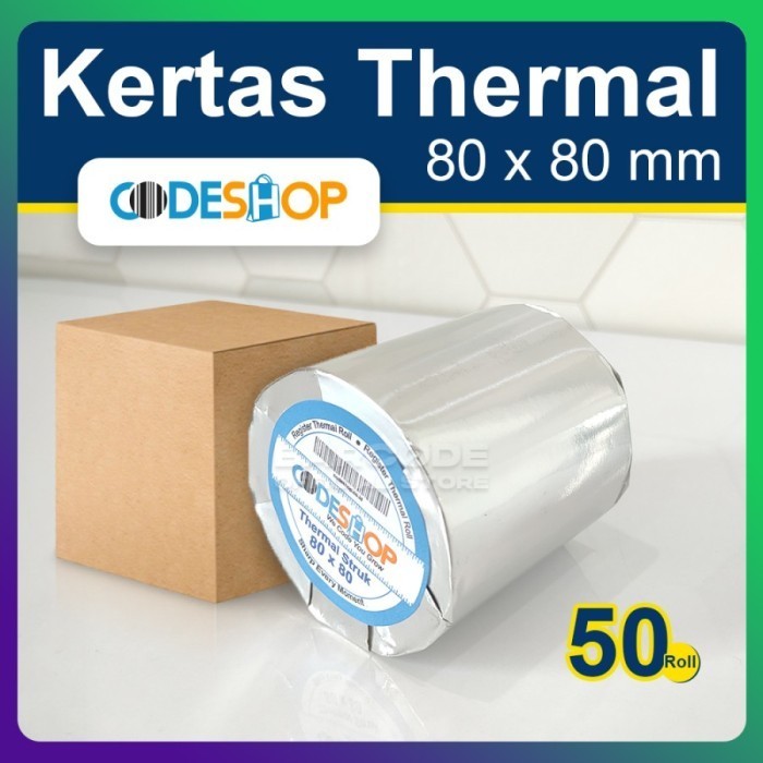 

( 1 DUS ) KERTAS PRINTER THERMAL 80x80 MM - 80MM - 80x80MM OTANI - Dus Codeshop 80 -TMA69