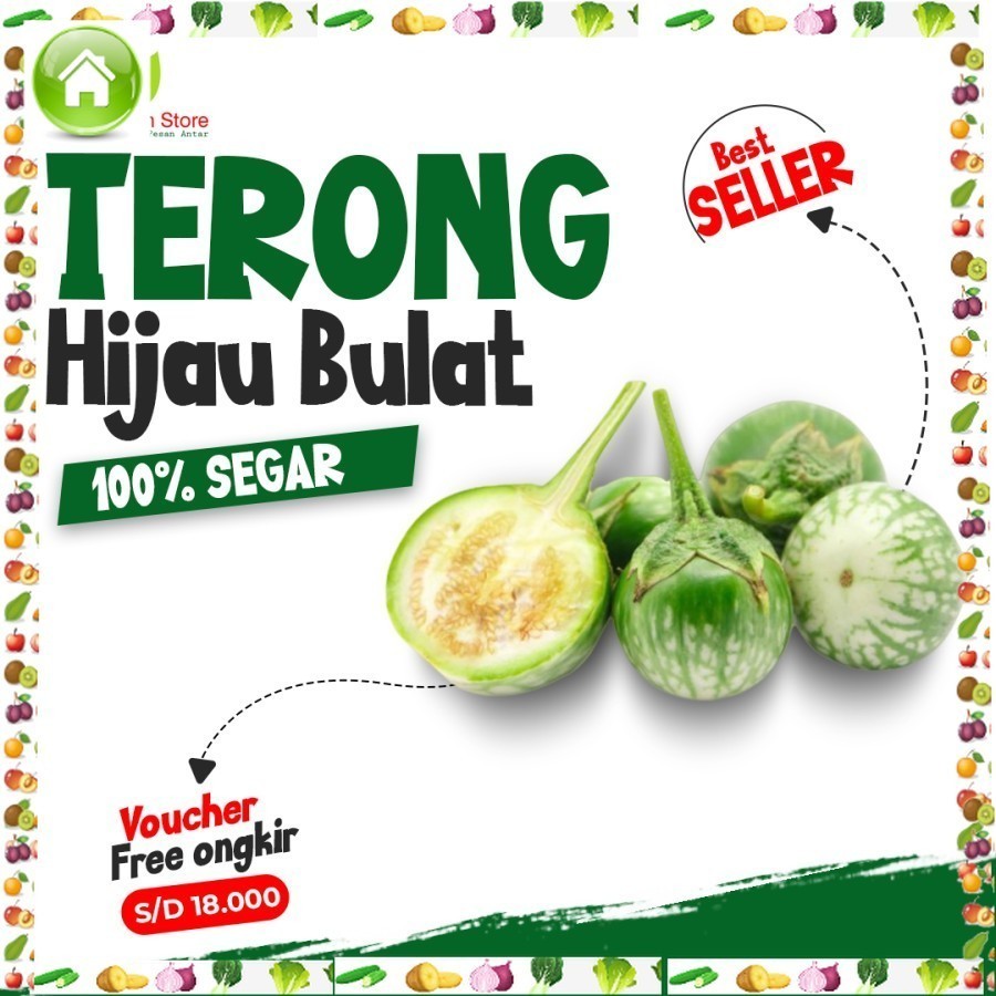 

Terong Lalap Bulat Hijau 500 gram Sayur Mayur Buah Buahan
