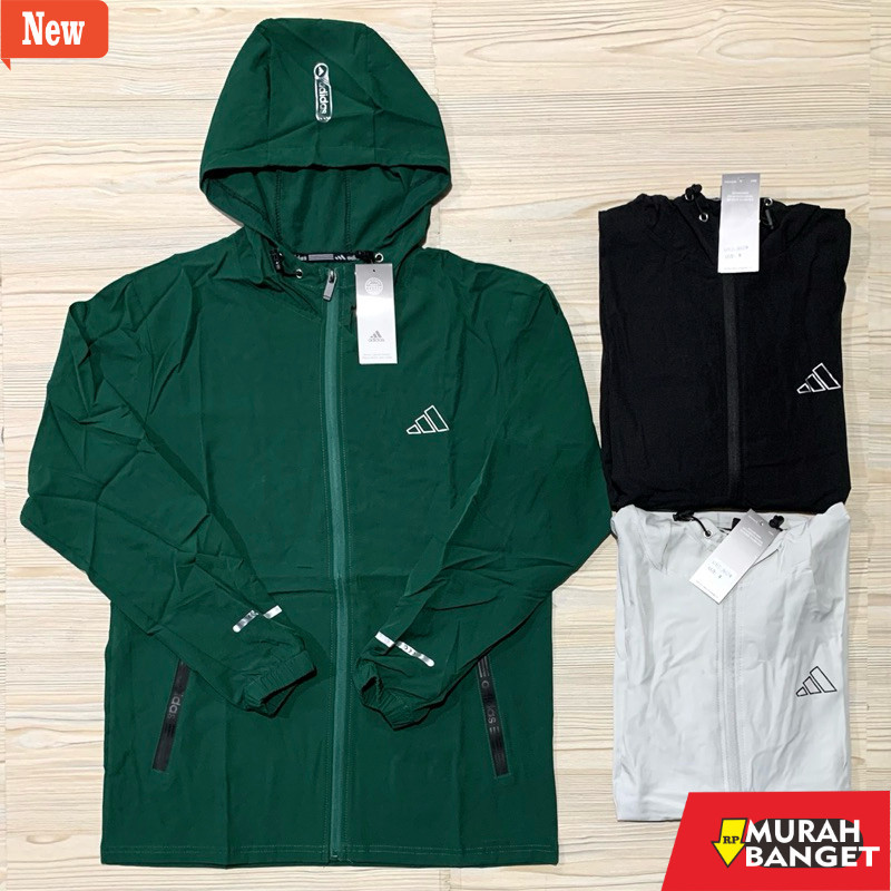 hoodie pria recomended shopee JAKET MICRO PARASUT ADIDAS IMPORT PREMIUM OLAHRAGA RUNNING PRIA MAN HO