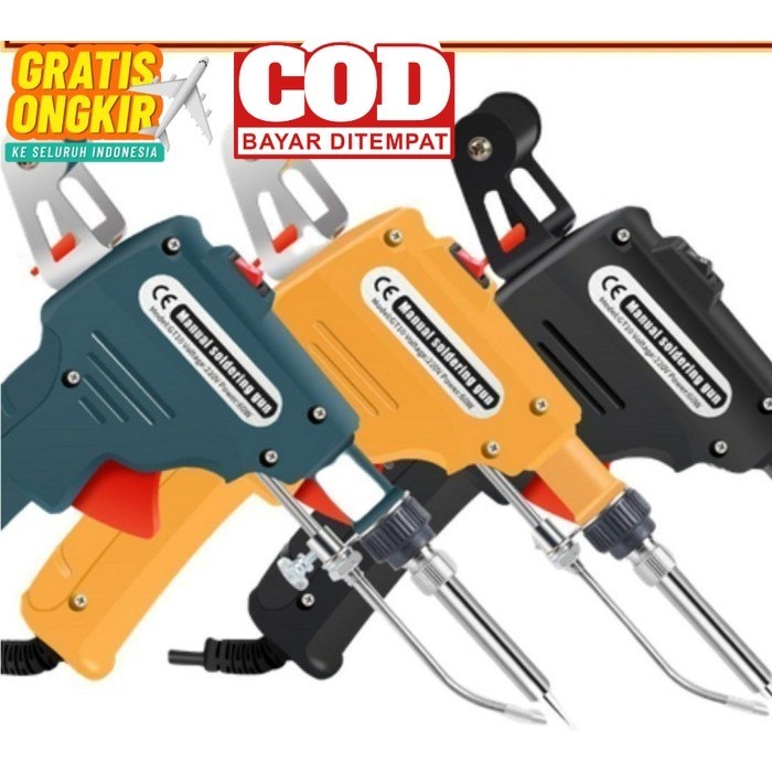 Solder listrik 60 watt dengan Gulungan Timah Otomatis DM - alat solder