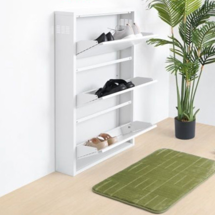 Tokosiap - Masterspace Kabinet Sepatu 3 Tingkat 4 Tingkat - Putih I Cokelat