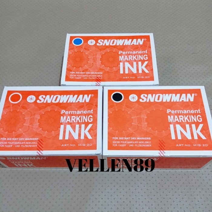 

Tinta Spidol Permanent merk Snowman @12 pcs - Hitam