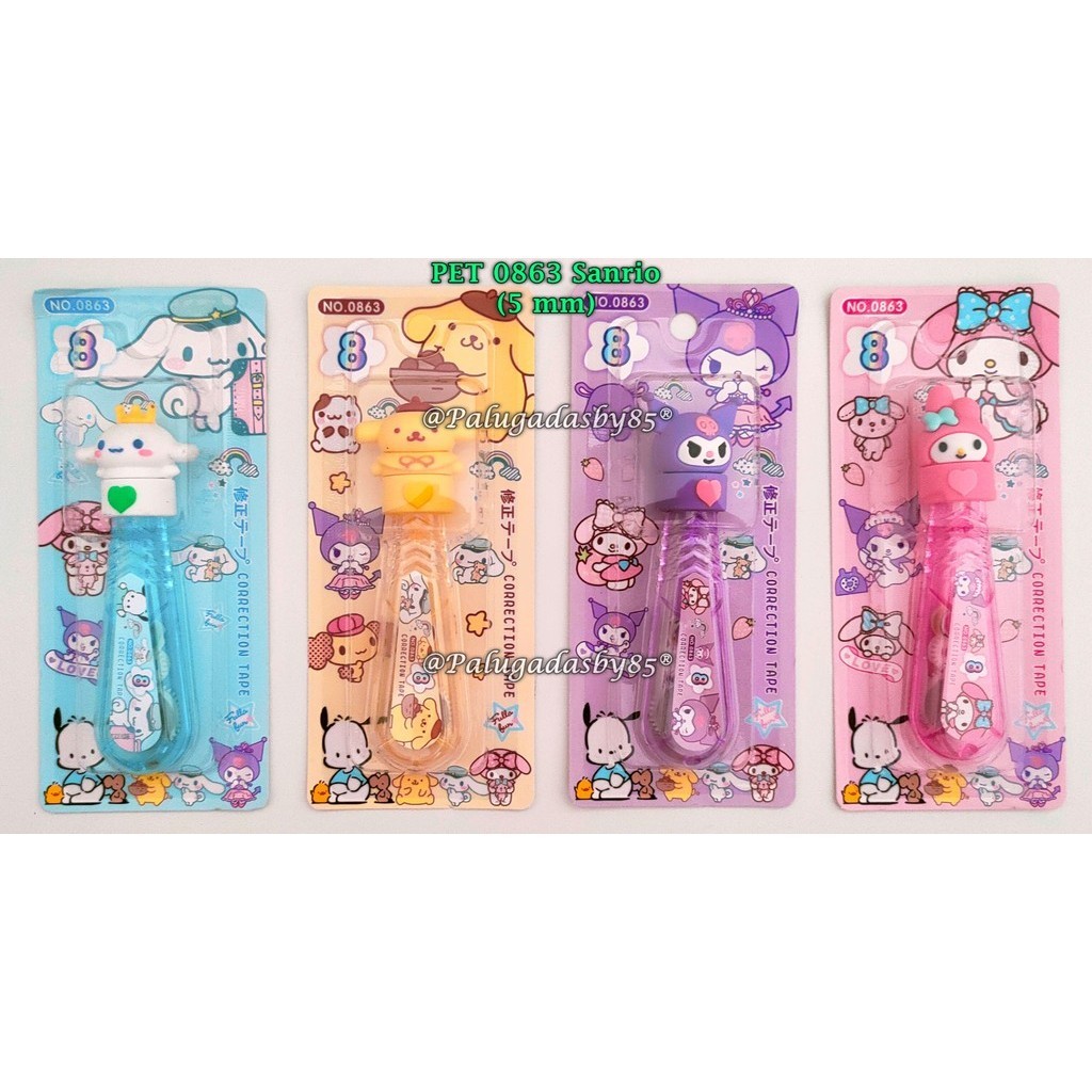 

(1 Biji) Correction Tape PET 0863 Kepala Sanrio (5 mm) / Correction Tape Pita Koreksi PET 0863
