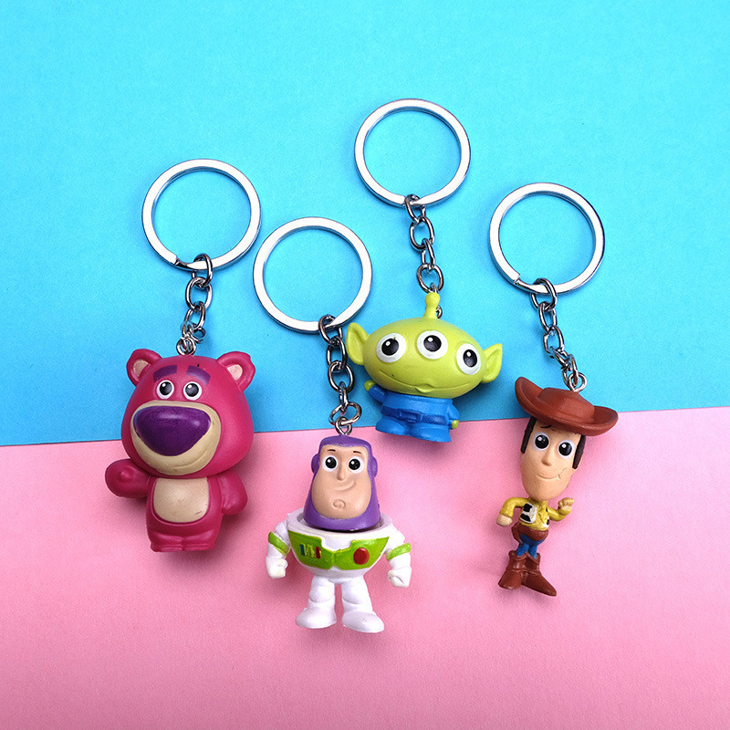 Creative Disney Toy Story Cartoon Anime Cute Buzz Lightyear Toy Story Keychain Accessories Alien Key