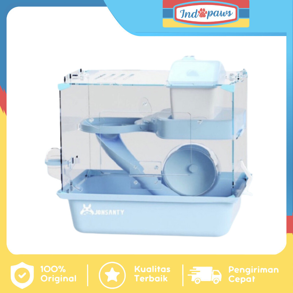 Kandang Hamster 2 Tingkat Lengkap - Kandang Hamster Akrilik Transparan - Kandang Hamster Kaca Krista