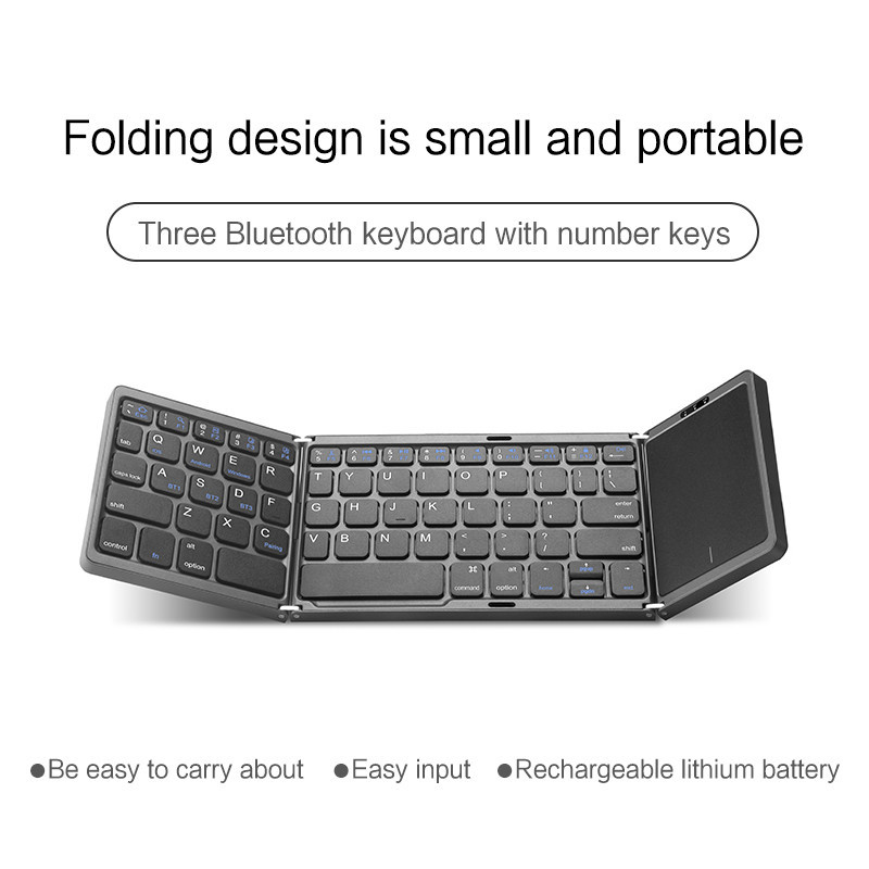 Korean Mini Portable Folding Keyboard Wireless Bluetooth Keyboard For IOS Android Windows iPad Table