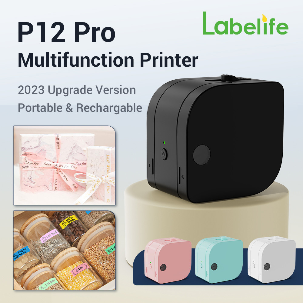 

Bluetooth Rechargeable Label Maker Phomemo P12 Pro Label Printer Compatible Multiple-Material Labels with 12mm 0.47" Label Tape