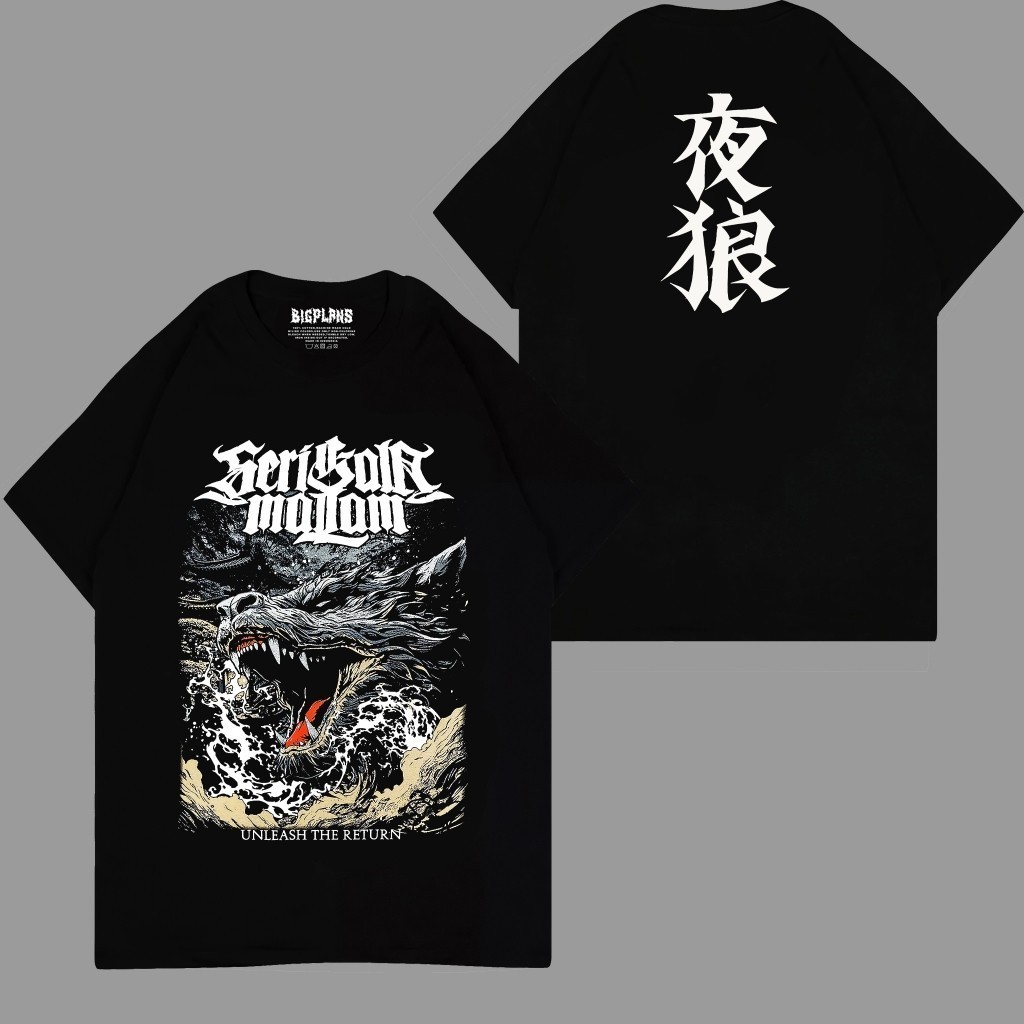 Kaos Band SERIGALA MALAM - UNLEASH THE RETURN / KAOS SERIGALA MALAM BAND METAL HARDCORE PUNK Bahan T