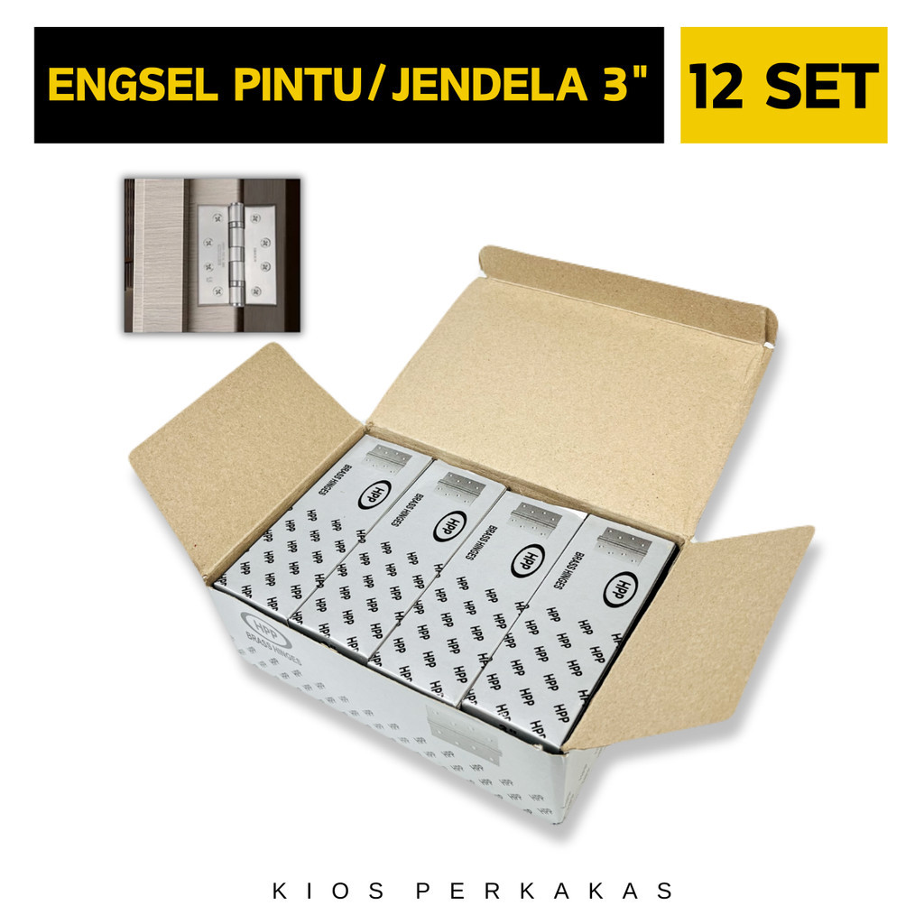 1PCK/12 Set HPP Engsel Pintu Jendela Rumah 3" inch Stainless/Engsel Tebal/Ensel Aluminium Anti Karat