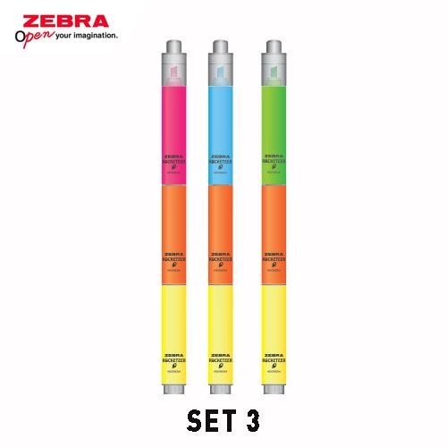 

ZEBRA Rocketeer Set 3 Highlighter Stabilo 3in1 Marker Pigment Ink Spidol Warna