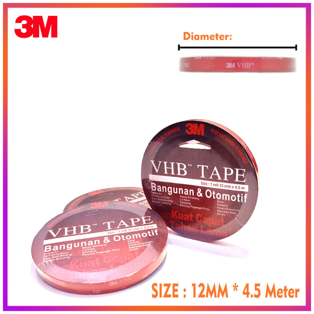 

3M VHB Double Tape Doubletape 12MM Ori USA 4900 CAD