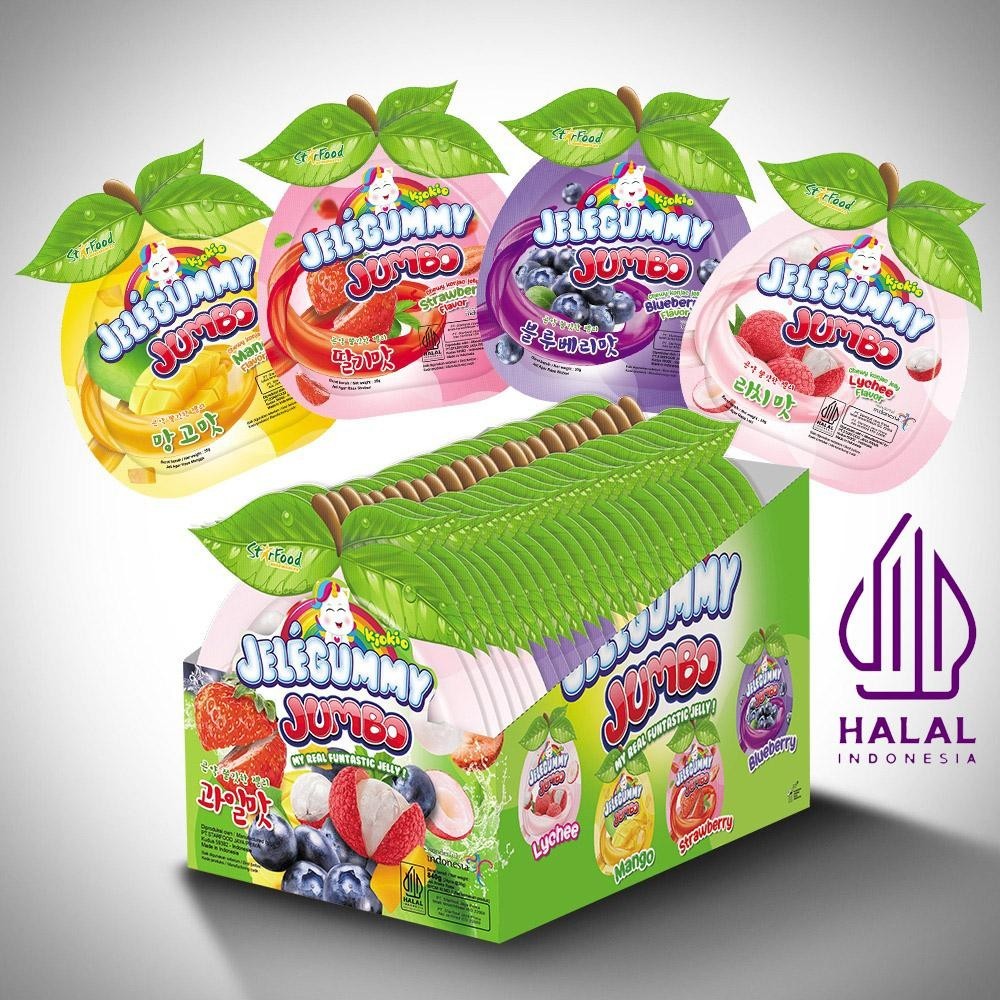 

RB [BOX ISI 24] Kiokio Jelegummy Jumbo Assorted Mango Lychee Strawberry Bluberry 35gr