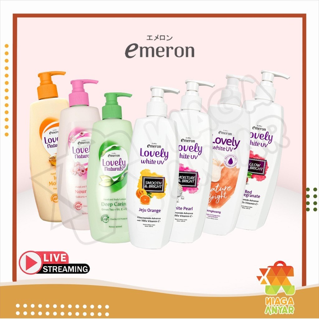 NAS EMERON Lovely Natural White UV Hand and Body Lotion Series / Handbody Besar Pump Emeron Naturals
