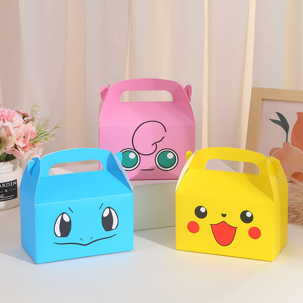 

BOX KUE GABLE BOX DUS KUE KOTAK HAMPER SNACK ROTI PESTA ULANG TAHUN ANAK MOTIF POKEMON PIKACHU