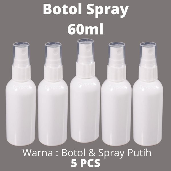 Botol Spray 60ml - Putih Susu - 5pcs