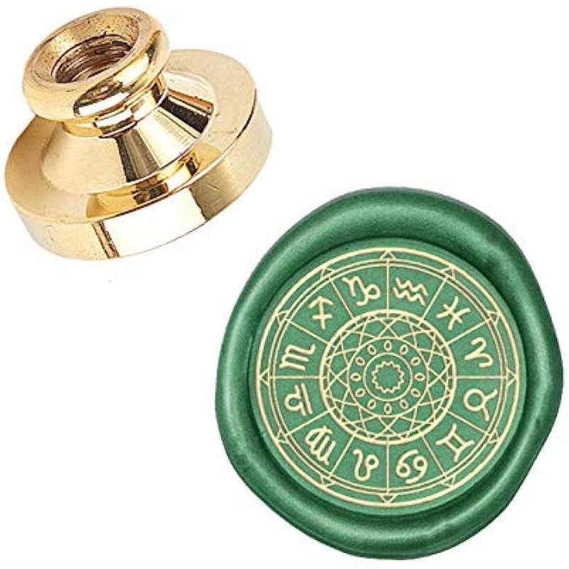 

Wax Seal Stamp Head Replacement Twelve Constellations Removable Sealing Brass Stamp Head Olny for Gift Envelopes Invitations