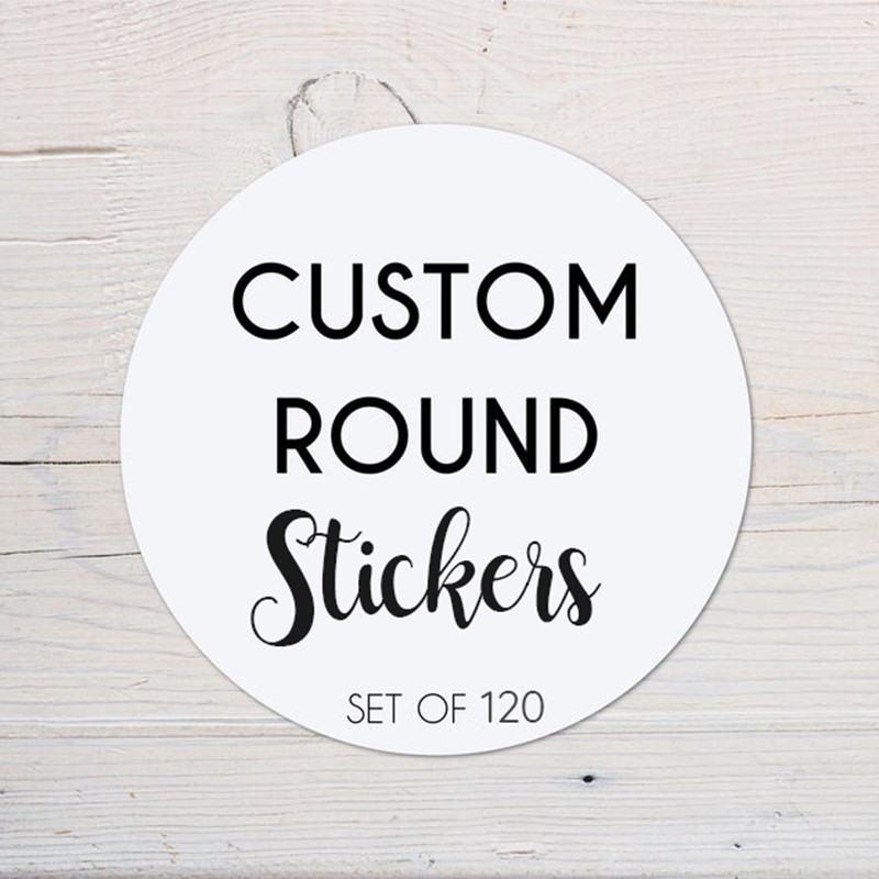 

120pcs Custom Round Printed Stickers Labels Personalized Logo Sticker Customized Holidays Wedding Birthdays Baptism Stickers