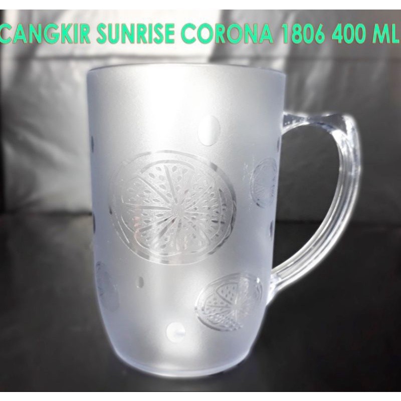 CANGKIR GELAS ES KOPI TEH GELAS PLASTIK CORONA BENING KRISTAL SUNRISE GELAS