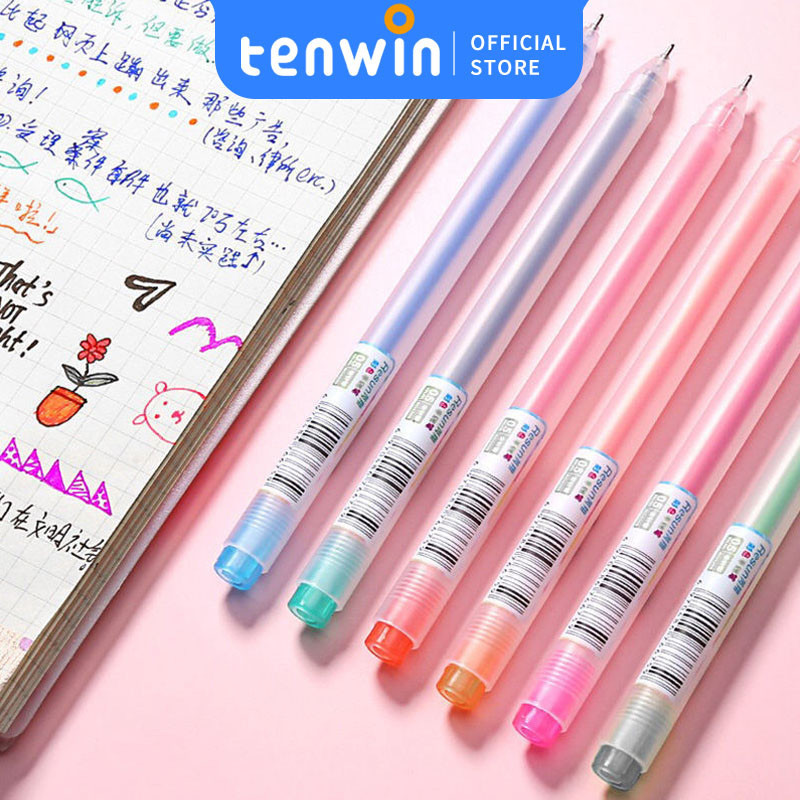 

0.5mm Color Gel Pen Pulpen Gel 12 Warna Cerah Needle Tip Penulisan Hingga 400-mtenwin offical