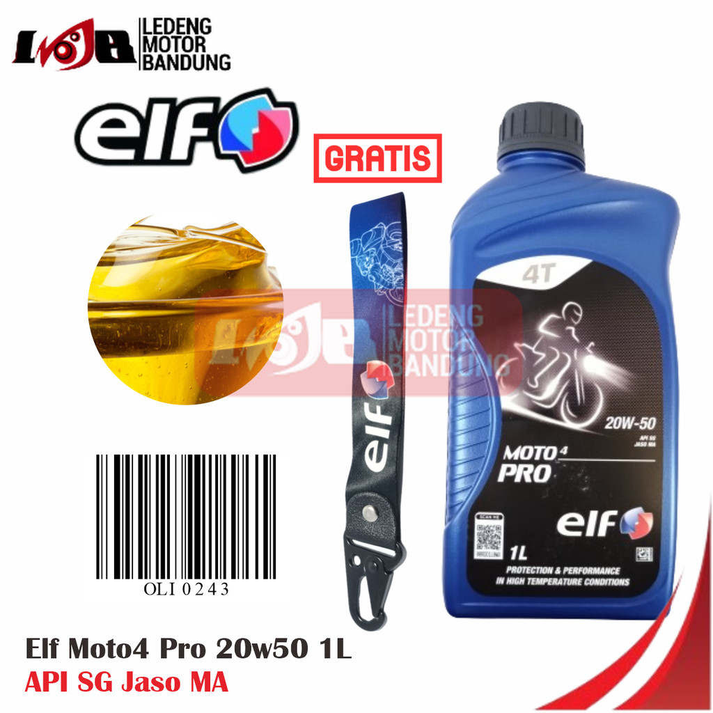 ELF Moto 4 Pro 20W50 Oli Semi Synthetic Motor Sport Universal 1Liter