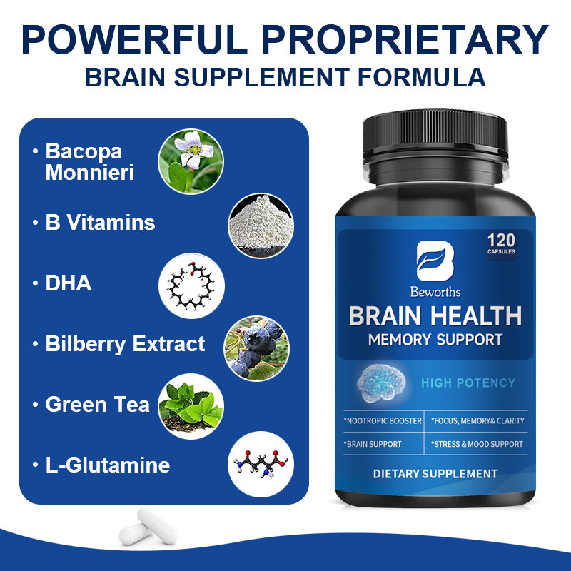 Beworths Brain Health Supplement Nootropic Capsules For Focus, Memory & Clarity Support Nootropic