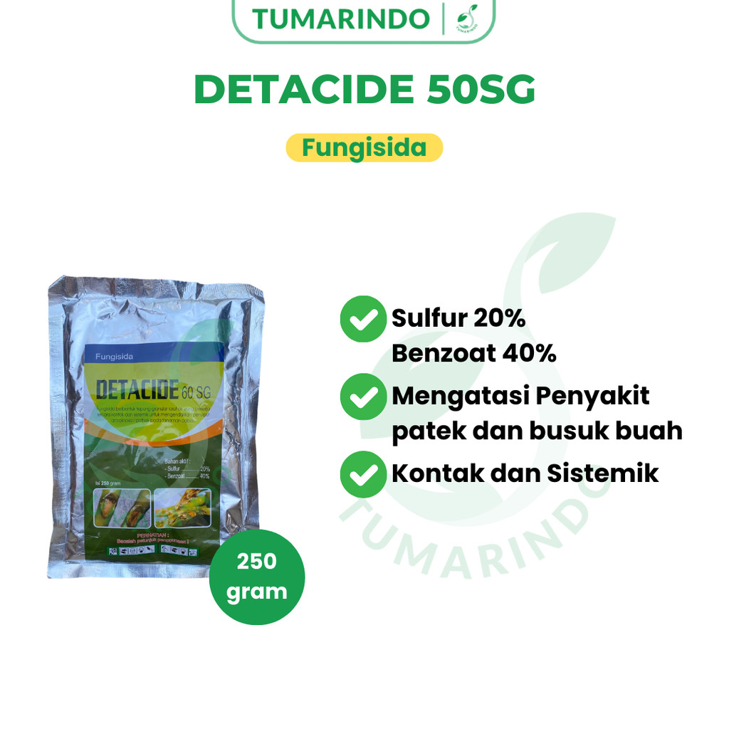 Detacide 60 Sg 250 Gram Fungisida Mengatasi Pathek Busuk Buah