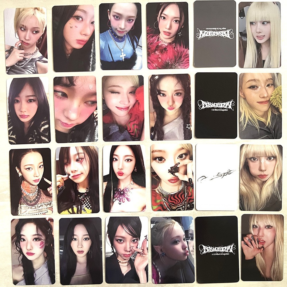 

Kpop Idols Winter Giselle The 1st Album Armageddon Photocard 4pcs/Set Two Sides Printing Korean Style LOMO Card Fan Collection