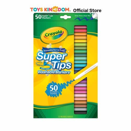 

Toys Kingdom Crayola 50 Pcs Spidol Color Super Tips Washable Marker 585050