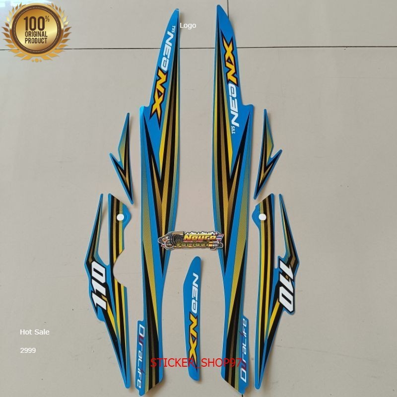 striping TVS Neo nx 110 2023 2024 biru