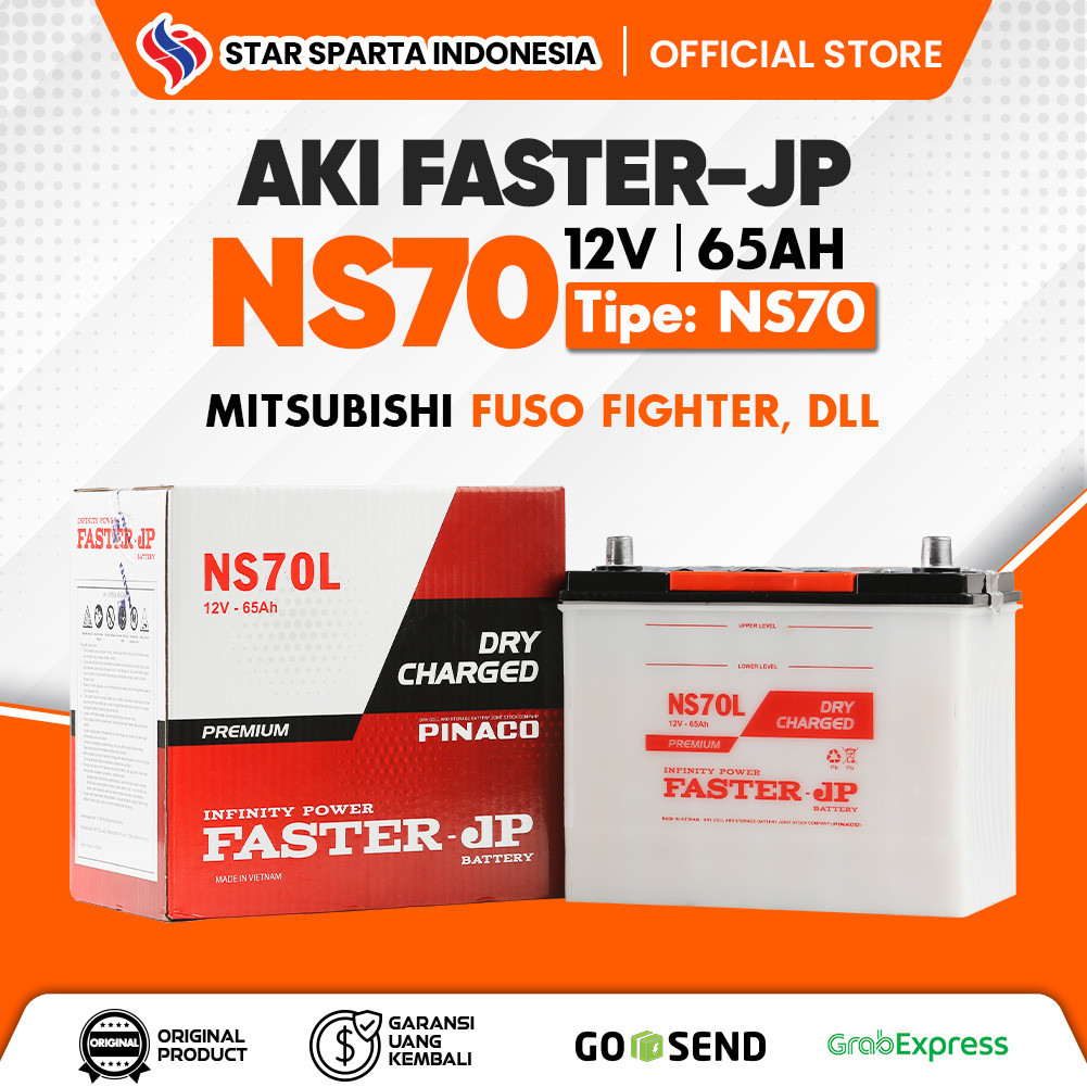 Faster JP - Aki NS70 12V 65Ah untuk Mitsubishi Fuso Fighter