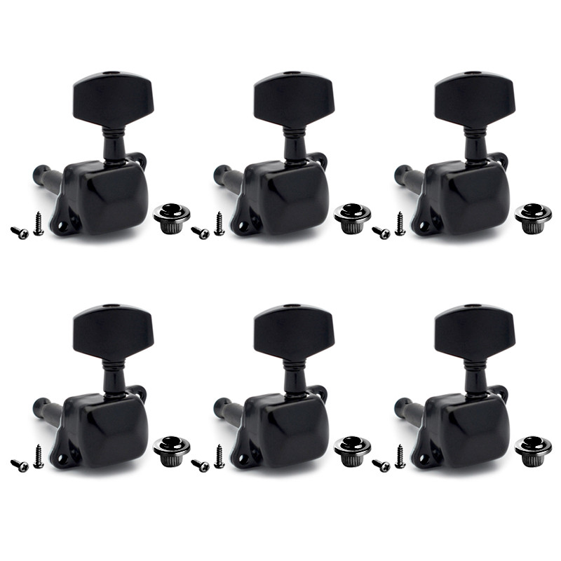 6pcs Semiclosed Guitar Tuning Pegs Tuner Machine Heads for Acoustic Guitar Chrome/Black/Gold