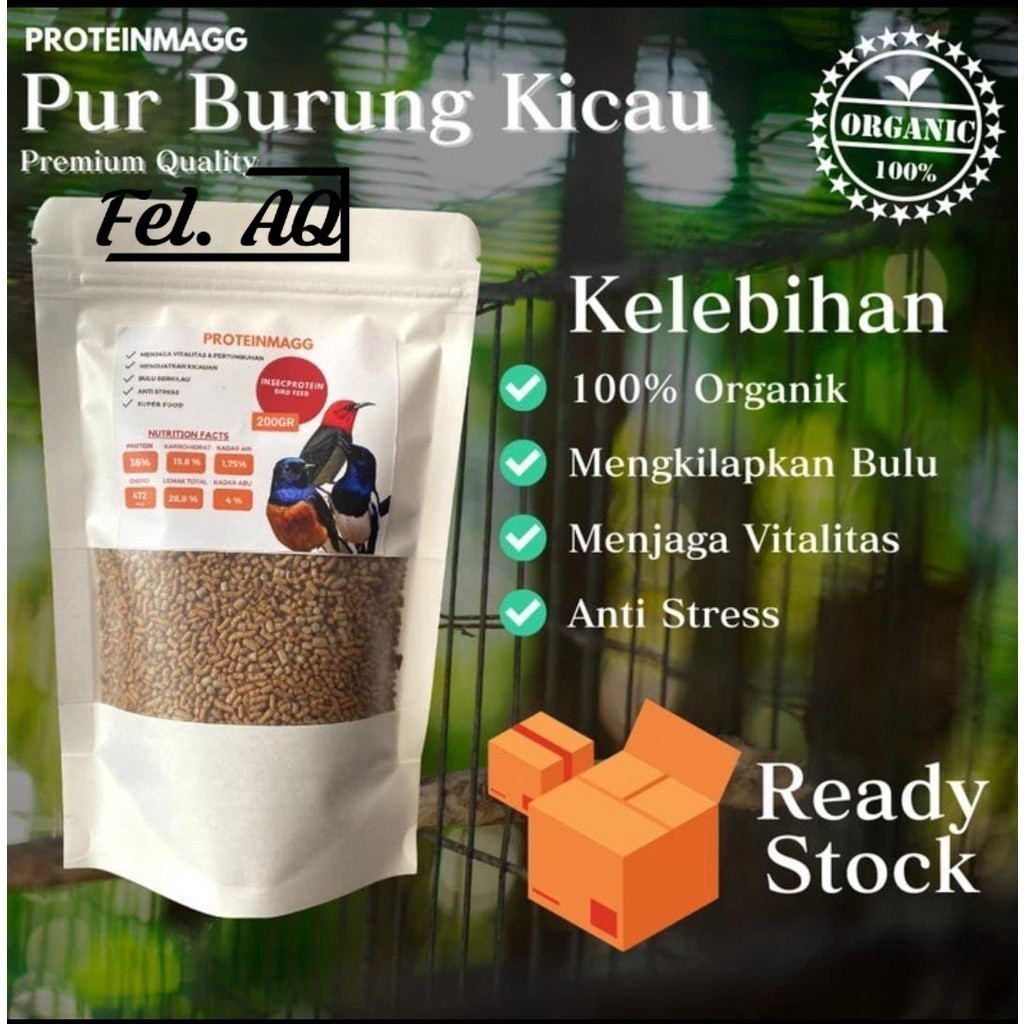 PROTEINMAGG PUR BURUNG PROTEIN UNTUK BURUNG EXTRA KICAU GACOR 200GR MURAH BERKUALITAS