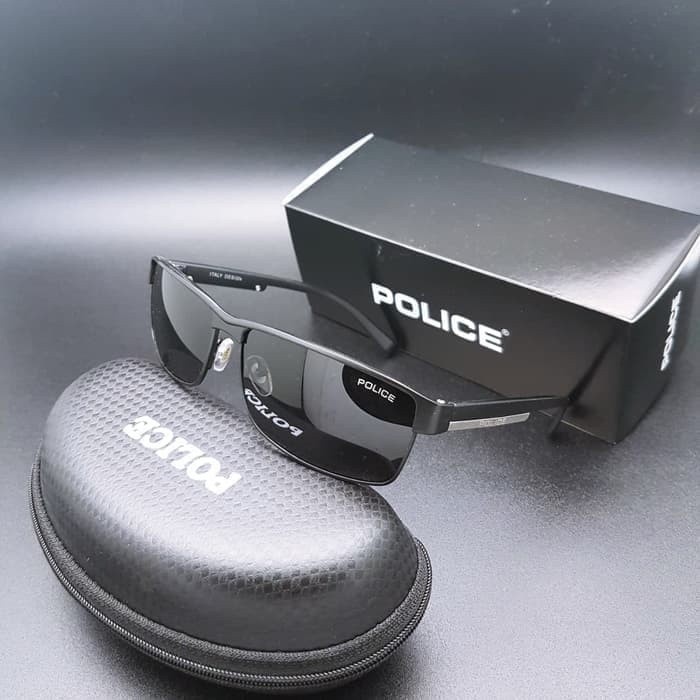 KACAMATA TERBARU FASHION KACAMATA POLICE PRIA POLARIZED POLICE P24 - P1216/ANTI SILAU FULL SET