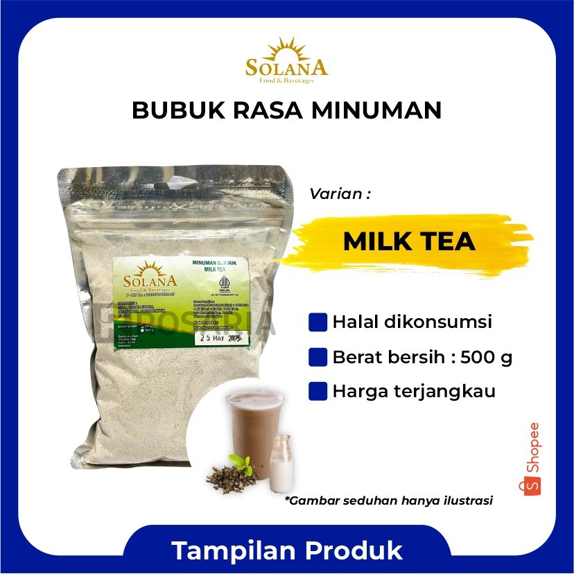 

Bubuk Rasa MILK TEA Serbuk Minuman Permen Karet Merk SOLANA Premium Kekinian