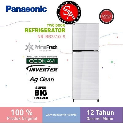 Kulkas 2 Pintu Panasonic 230 Liter Panasonic Type: NR-BB231Q-S (Medan)