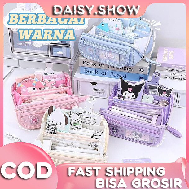 

Sanrio Kotak Pensil Alat Tulis Kawaii Tempat Pensil Baru Kuromi Penyimpanan Alat Tulis Besar Anak-anak Hadiah Lucu
