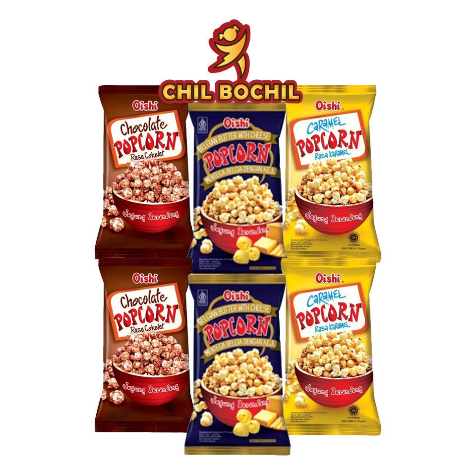 

OISHI POPCORN CARAMEL DAN COKLAT PER RENCENG ISI ( 10 SACHET X 20 GRAM ) - JAGUNG BERONDONG POPCORN RASA KARAMEL DAN COKLAT PER RENCENG - CHIL BOCHIL